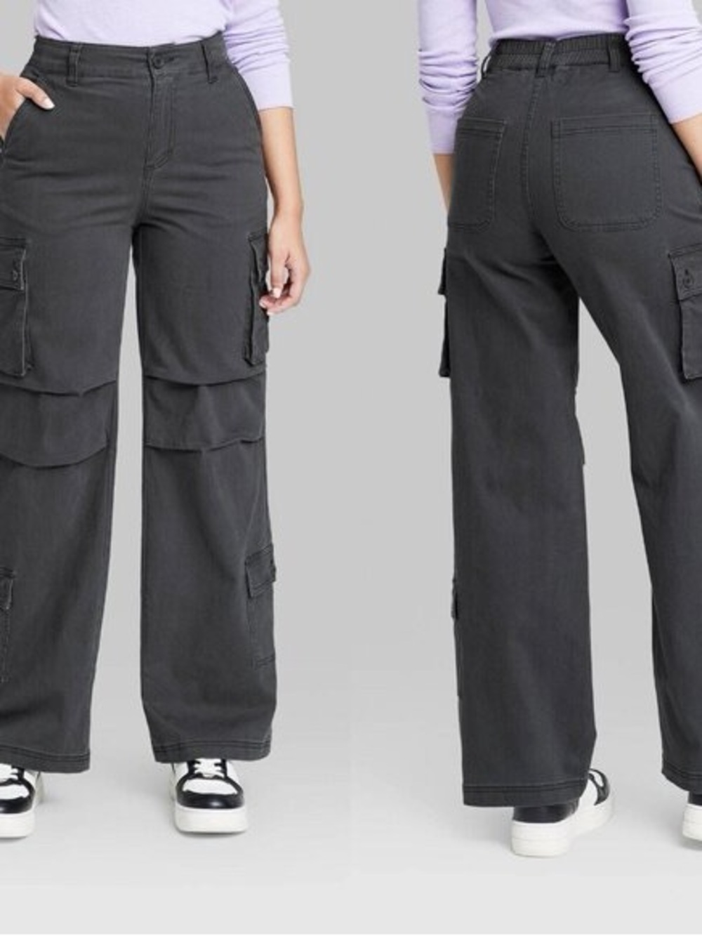 Wild Fable High-Rise Cargo Utility Pants Black Size S 31”